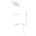 Square Shape designed 4 function solid brass thermostatic wall mounted concelad shower set with large size control board