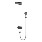 Round Shape designed 2 function solid brass thermostatic wall mounted concelad shower set with large size control board and angle adjustable over head shower