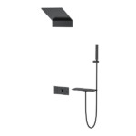 Square Shape designed 3 function solid brass thermostatic wall mounted concelad shower set with large size control board