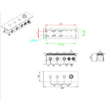 Square Shape designed 3 function solid brass thermostatic wall mounted concelad shower set with large size control board