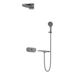 Round Shape designed 3 function solid brass thermostatic wall mounted concelad shower set with large size control board and angle adjustable top shower