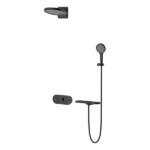 Round Shape designed 3 function solid brass thermostatic wall mounted concelad shower set with large size control board and angle adjustable top shower