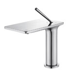 Solid Brass Water Fall Outlet designed Basin Faucet with storage shelf