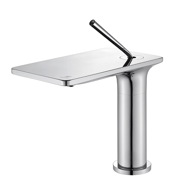 Solid Brass Water Fall Outlet designed Basin Faucet with storage shelf