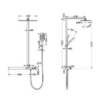 3 function solid brass thermostatic Exposed shower set with large top shower